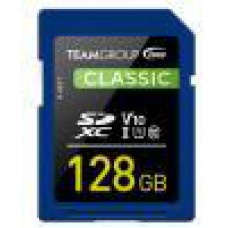 Team Classic SD Memory Card - 128 GB  UHS (Ultra) Speed Class 1(U1). Supports Video Speed Class 10(V10).