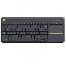 Logitech Wireless Keyboard K400 Plus, Black, USB Receiver, Inbuilt Touch Pad (Powered by 2xAA, included)