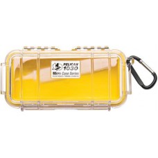 Pelican 1030 Micro Case - Clear with Yellow